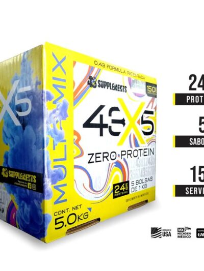 PROTEINA HIDROLIZADA CERO CARBOHIDRATOS - 1 caja con  5 BOLSAS DE 1KG C/U -  Formula patentada Proteina 25 Gms / Carbohidratos 0gr - Grasa 1gr - Azúcar 0gr  - 150 Servicios - 5  kilos
