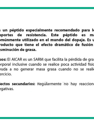 AICAR 25 MG | PEPTIDO DE PERDIDA DE GRASA Y RESISTENCIA FÍSICA (DOPAJE) | 80 TABLETAS | SMART PHARMACEUTICAL - PEPTIDOS