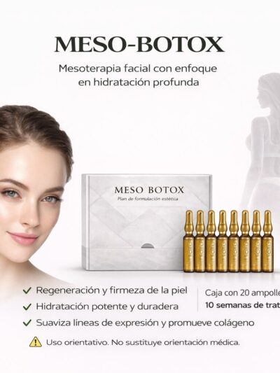 Producto estético facial Meso Botox en ampolletas Beauty & Fitness