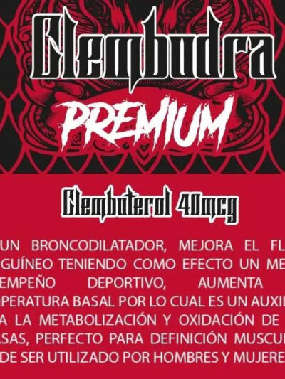 CLEMBUDRA (Clembuterol) 40 mcg / 100 Tabletas / Dragon Pharma Premium - esteroides