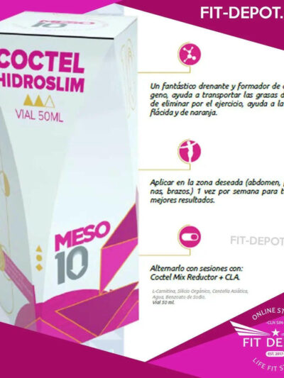 Coctel Hidroslim / L-Carnitina, Silicio Organico, Centella Asiática | 50 ML | Meso 10 - mesoterapia