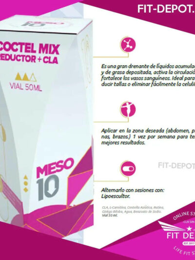 Coctel Mix Reductor más CLA / CLA, Carnitina, Centella Asiática, Rutina, Ginko Biloba 50 ML | Meso 10 - mesoterapia