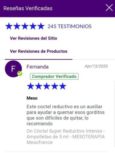 Cóctel Super Reductivo Intenso - Ampolletas de 5 ml - MESOTERAPIA Mesofrance - mesoterapia