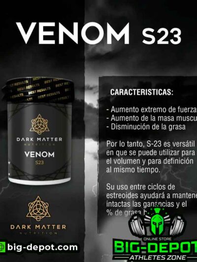 VENOM (Ultrabolic S-23) 60 tabletas (30 servicios de 2 TABS | 10 MG x TAB) | SARMS DARK MATTER - SARMS