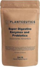 Enzimas Digestivas Super Digestive Enzymes and Probiotics - Enzimas y cepas probióticas, mejora la digestión y absorción de nutrientes y proteínas  90 caps | PLANTCEUTICS