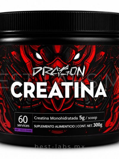 Creatina Monohidratada 300 g 60 servicios (5 g por scoop) – Dragon Pharma